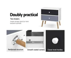 Artiss Bedside Table 2 Drawers - BONDS White