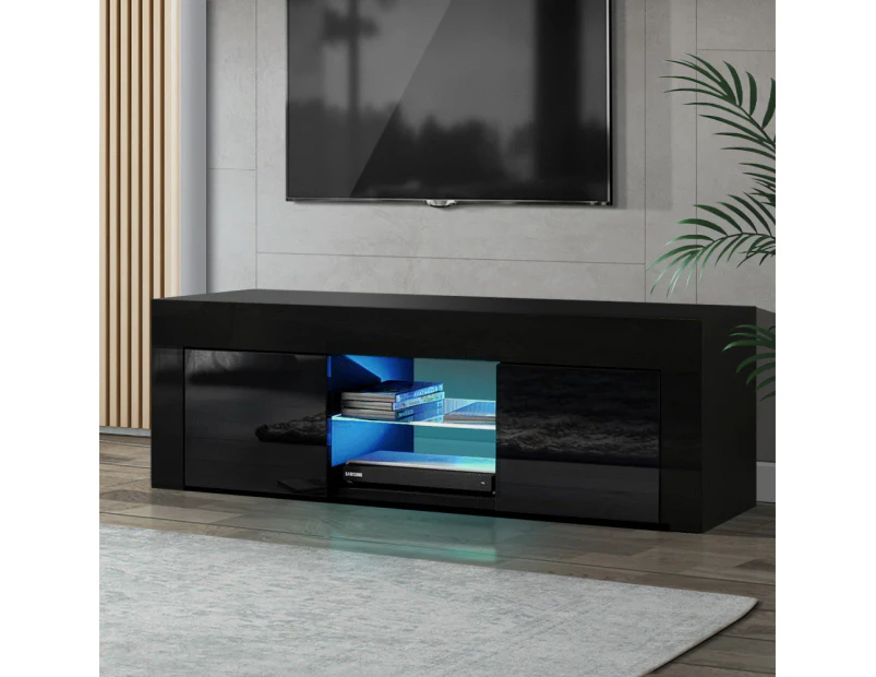 Artiss Entertainment Unit TV Cabinet LED 130cm Black Angus