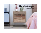 Artiss Bedside Table 2 Drawers - BARNLY
