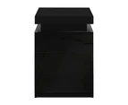 Artiss Bedside Table LED 3 Drawers - COLEY Black