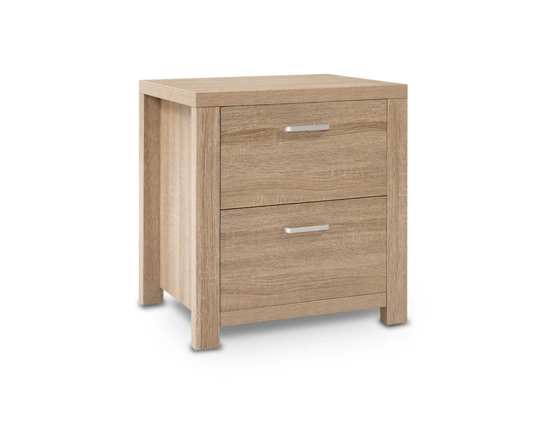 Artiss Bedside Table 2 Drawers - MAXI Pine