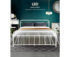 Artiss Bed Frame Metal Frames LEO - Queen (White)
