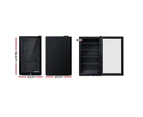 Devanti 98L Bar Fridge Freezer Glass Door Mini Fridges Black