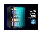 Devanti 98L Bar Fridge Freezer Glass Door Mini Fridges Black