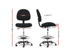 Artiss Office Chair Drafting Stool Fabric Chairs Black