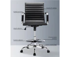 Artiss Office Chair Drafting Stool Leather Chairs Black