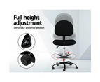 Artiss Office Chair Drafting Stool Fabric Chairs Black