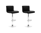 Artiss 2x Bar Stools Gas Lift Leather Chairs Black