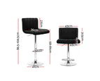 Bar Stools Set of 2 Swivel Kitchen Stool Chairs Black