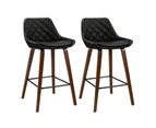 Artiss 2x Bar Stools PU Seat Wooden