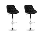 Artiss 2x Bar Stools Leather Padded Gas Lift Stool Black