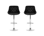 Bar Stools Set of 2 Adjustable Kitchen Stool Black