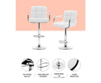 Bar Stools Set of 2 Adjustable Swivel Stool White