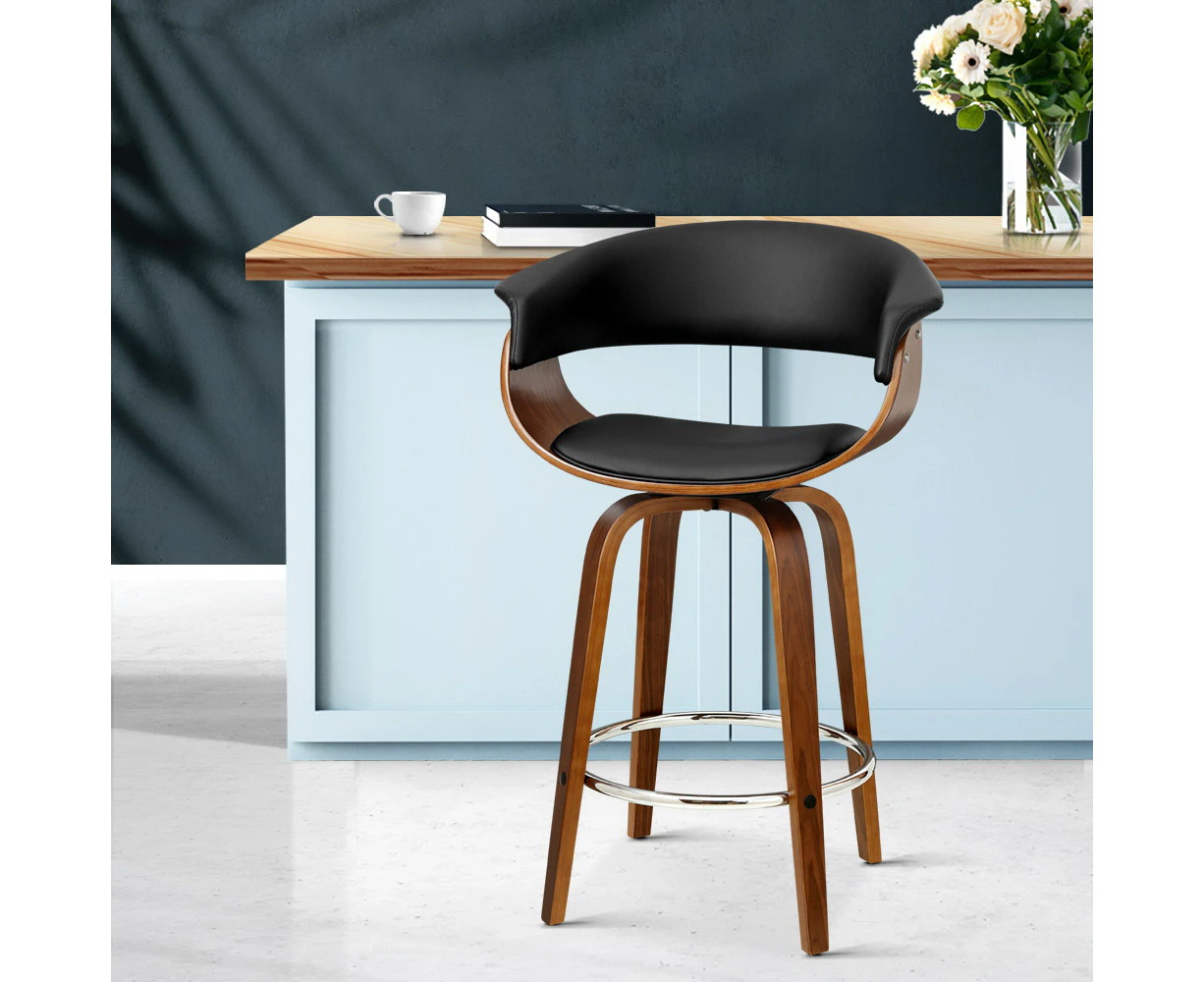 Artiss Bar Stools Swivel PU Seat Wooden