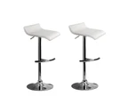 Bar Stools Set of 2 Gas Lift Kitchen Stool Swivel Chairs White