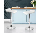 Bar Stools Set of 2 Gas Lift Kitchen Stool Swivel Chairs White