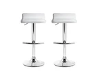 Bar Stools Set of 2 Gas Lift Kitchen Stool Swivel Chairs White