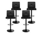 Artiss 4x Bar Stools Gas Lift Leather Chair Black