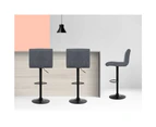 Artiss 2x Bar Stools Vintage Leather Gas Lift Grey