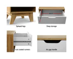 Artiss Bedside Table 1 Drawer with Shelf - IKER White & Oak