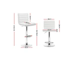 Artiss 2x Bar Stools Padded Leather Gas Lift White