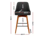 Artiss 4x Bar Stools Swivel Seat Wooden Charcoal
