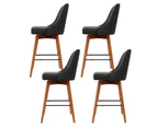 Artiss 4x Bar Stools Swivel Seat Wooden Charcoal