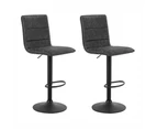 Bar Stools Set of 2 Gas Lift Adjustable Kitchen Stool Grey