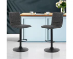 Bar Stools Set of 2 Gas Lift Adjustable Kitchen Stool Grey