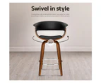 Artiss 4x Bar Stools Swivel PU Seat Wooden