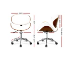 Artiss Wooden Office Chair Leather Seat White