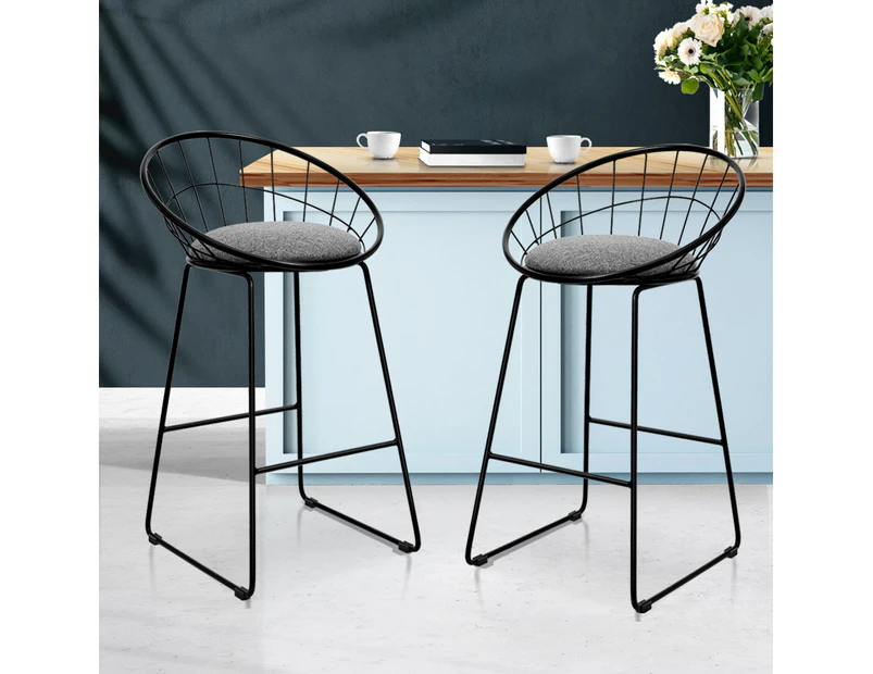 Bar Stools Set of 2 Metal Kitchen Counter Stool Chairs