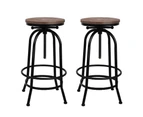 Artiss 2x Bar Stools Adjustable Wood Chairs