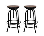 Artiss 2x Bar Stools Adjustable Wood Chairs