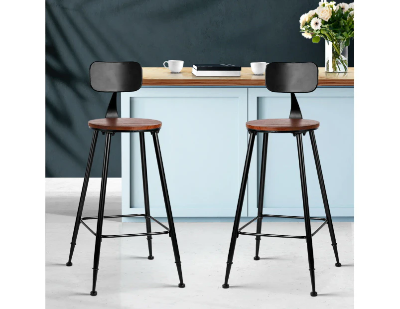 Artiss Bar Stools Set of 2 Metal Kitchen Stool Chairs 74cm