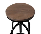 Bar Stools Set of 2 Adjustable Kitchen Counter Stool Wooden Chairs Black