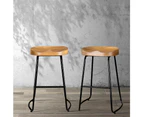 Artiss 2x Bar Stools Tractor Seat 65cm Wooden