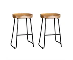 Artiss 2x Bar Stools Tractor Seat 65cm Wooden