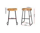 Artiss 2x Bar Stools Tractor Seat 65cm Wooden