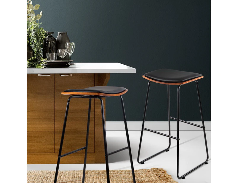 Bar Stools Set of 2 Kitchen Stool Chairs 76cm