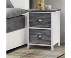 Artiss Bedside Table 2 Drawers Vintage X2 - THYME Grey