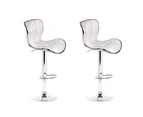 Bar Stools Set of 2 Gas Lift Swivel Kitchen Stool Chairs White