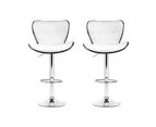 Bar Stools Set of 2 Gas Lift Swivel Kitchen Stool Chairs White