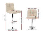 Artiss 4x Bar Stools Leather Gas Lift Beige