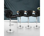 Artiss 4x Bar Stools Gas Lift Padded Leather Black