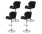 Artiss 4x Bar Stools Gas Lift Padded Leather Black