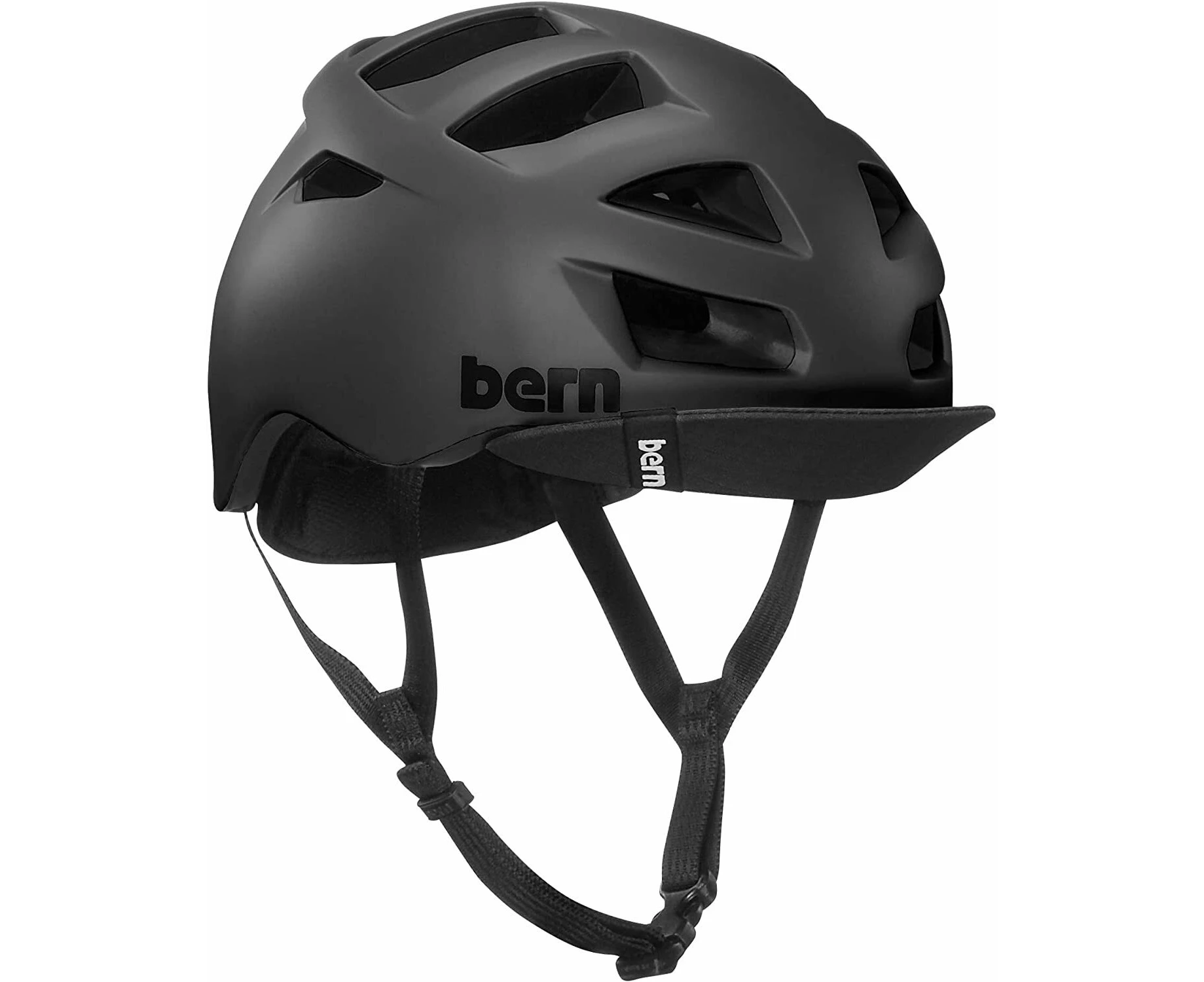 Bern Mens Allston Cycling Bike Helmet w/ Flip Visor - Matte Black - L/XL