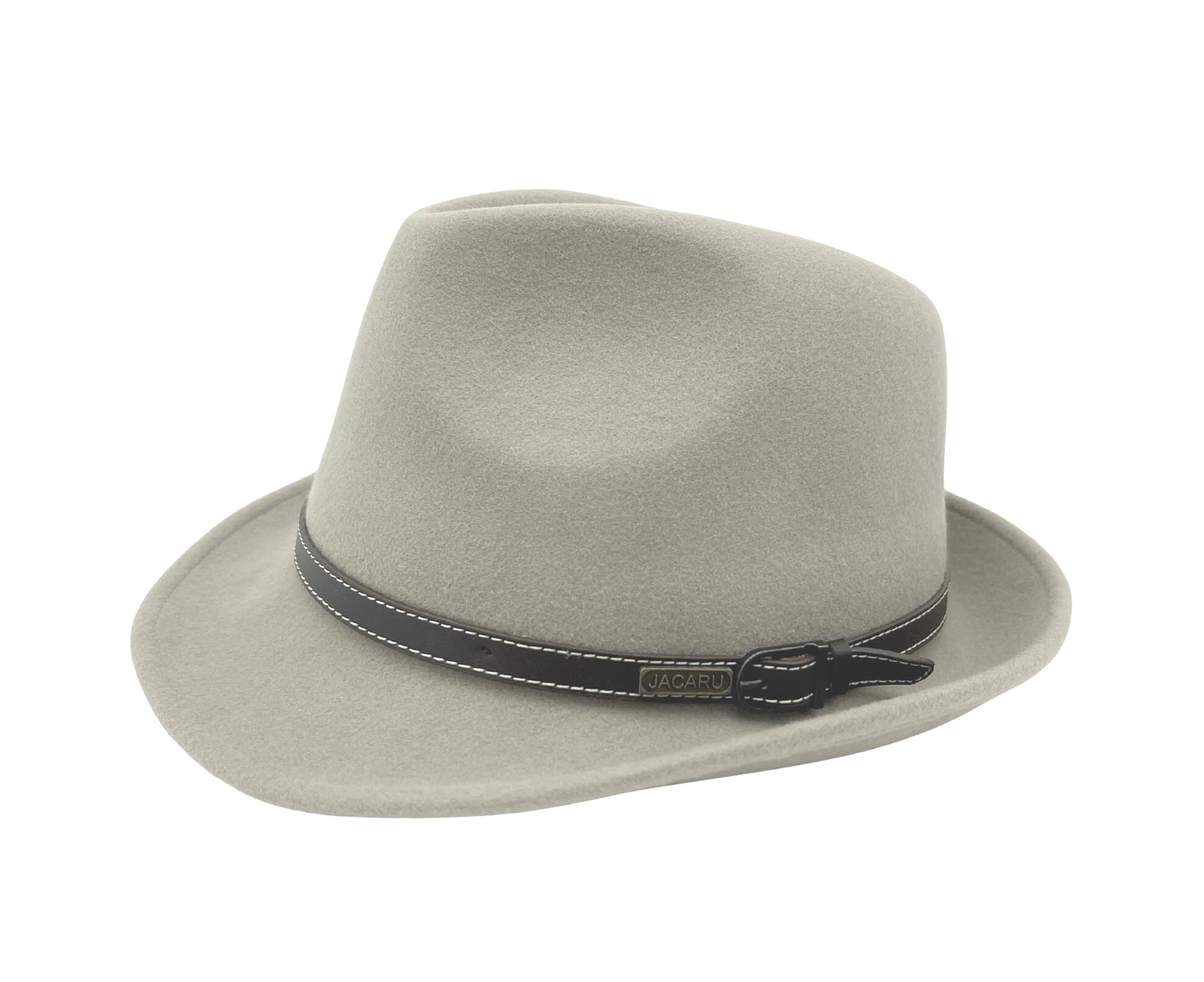 JACARU Australian Wool Hat Trilby Fedora 100% WOOL Crushable Travel Genuine 1848 - Stone