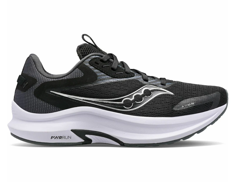 Saucony Womens Axon 2 PwrRun Sneakers Runners Running Shoes - Black/White