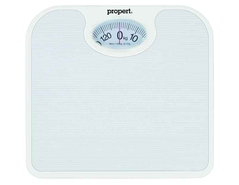 Propert 130kg Mechanical Bathroom Scales Weight Checker Kilo Stone - White